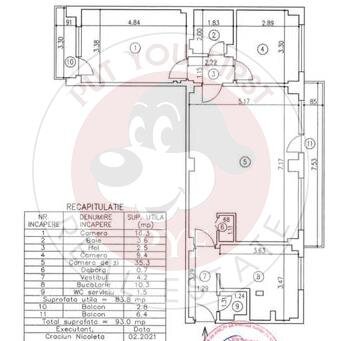 Stefan cel Mare | Apartament 4 camere | Semidecomandat | 93mp | B11417